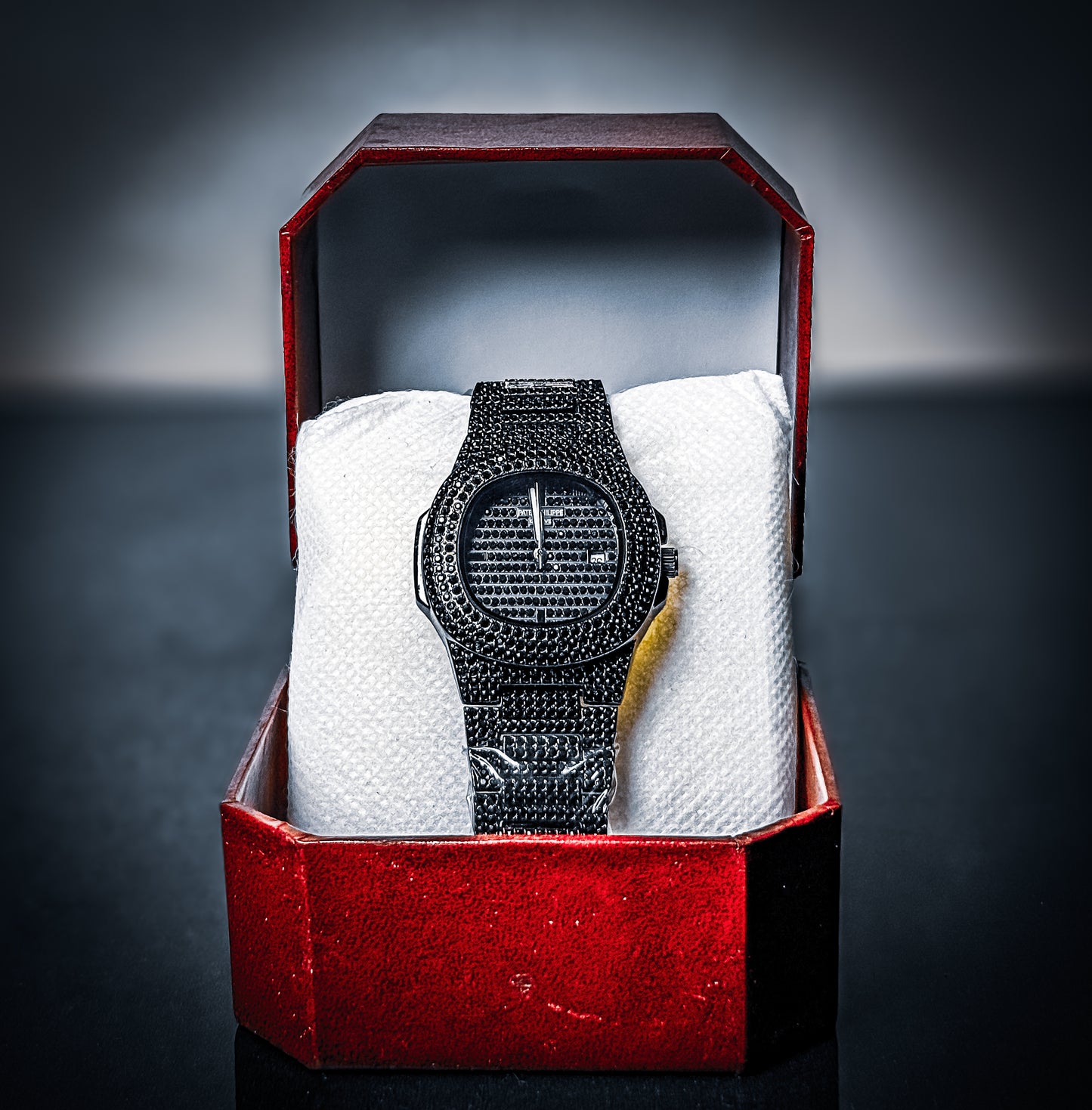 Blacked Iced Out Premium Patek Philippe