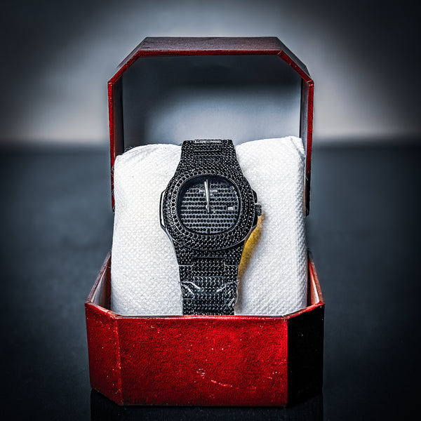 Blacked Iced Out Premium Patek Philippe